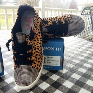 Women's Jellypop Houndstooth/ Leopard Sneaker 6.5 NWT and box